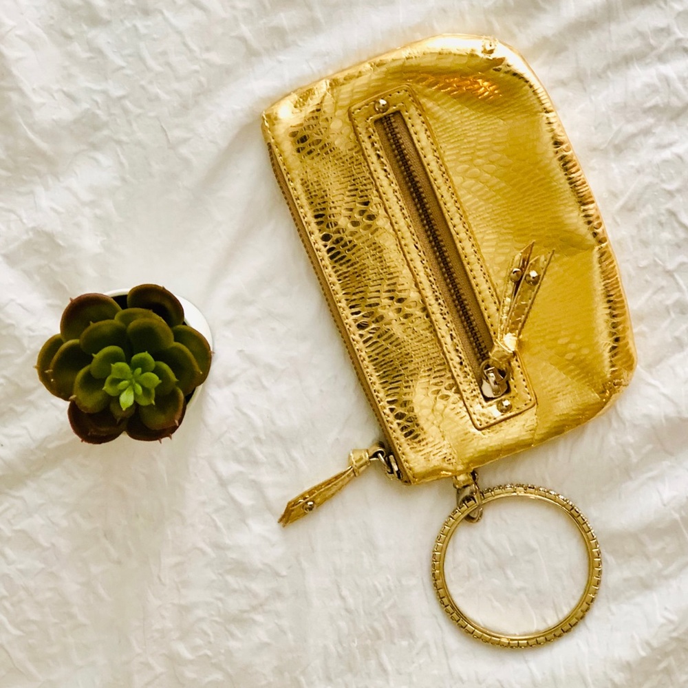 Gold Metallic Express Design Studio Wristlet